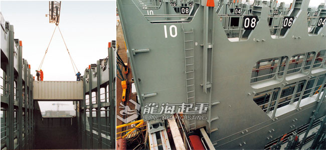 AM型载重滚轮小车用于船舷隔板案例